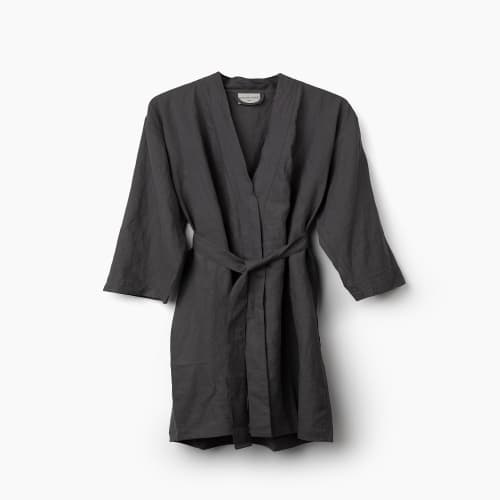 BOKSER Monaco Robe, 100% French Linen, OSFM 48", Slate